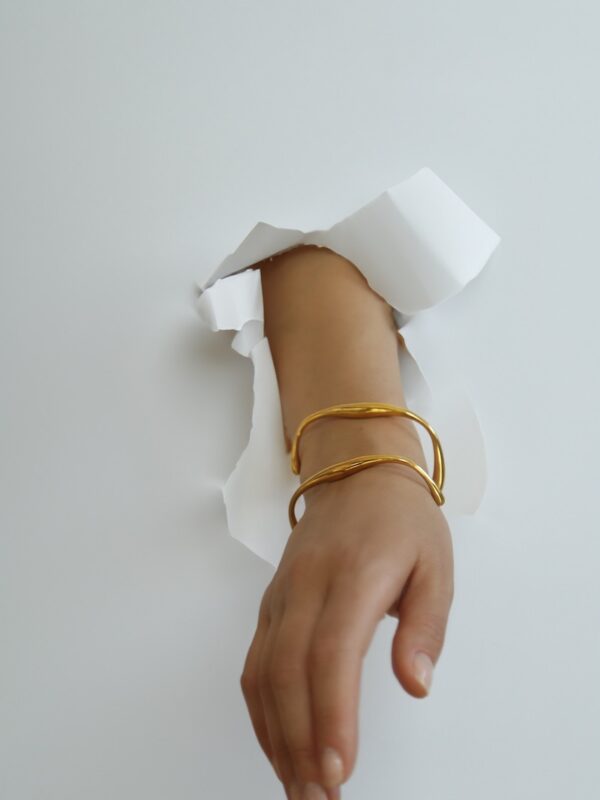 VJOSA DUO – 18 K Gold plated minimal adjustable cuff bracelets - Image 4