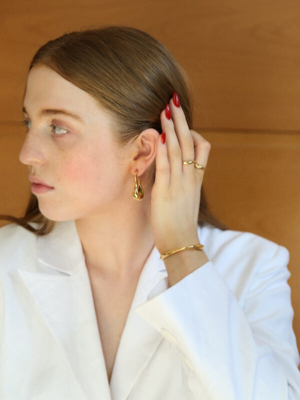 VJOSA – 18 K Gold plated minimal adjustable cuff bracelet - Image 2