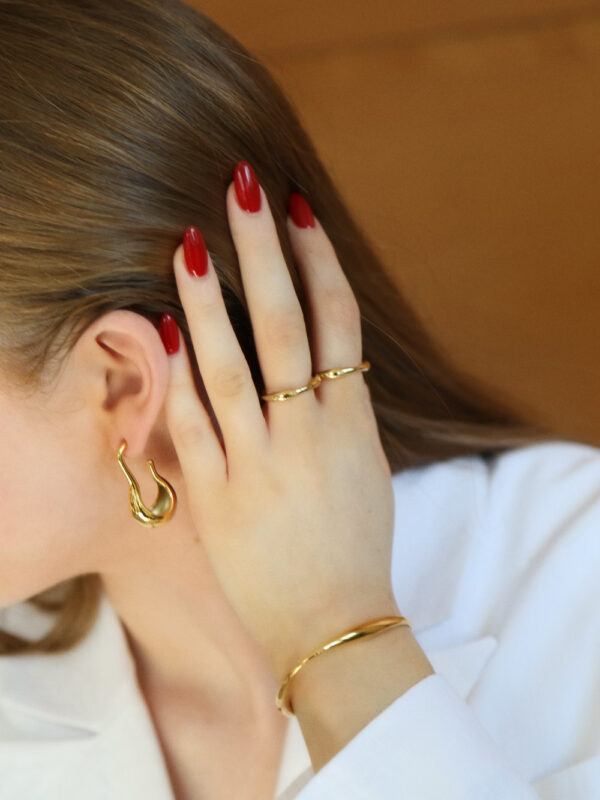 PLAVA - 18 K Gold plated long earrings - Image 3