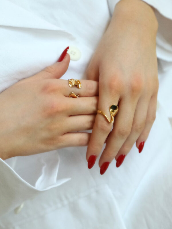 IBRI - 18 K Gold plated geometric ring