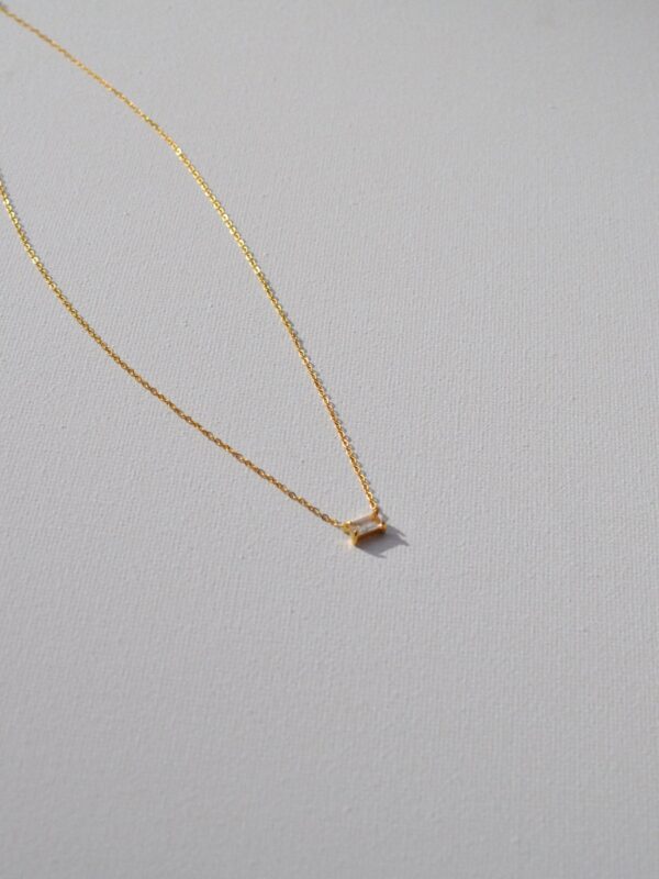 Aura necklace - 18 k gold plated necklace with zircon stone - Image 2