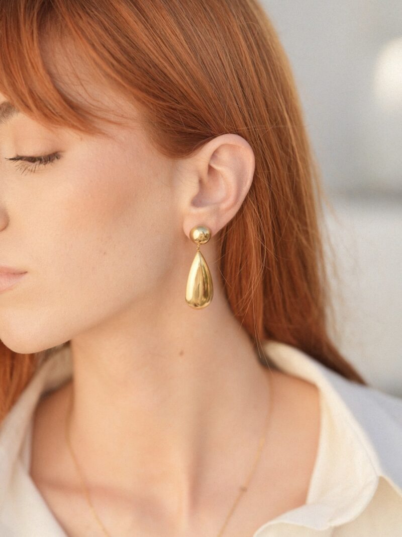 Gjipe - 18 k gold plated bold earring hoops - Image 2
