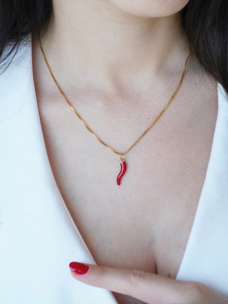 Fortuna - 18 k gold plated necklace with good luck charm - Image 2