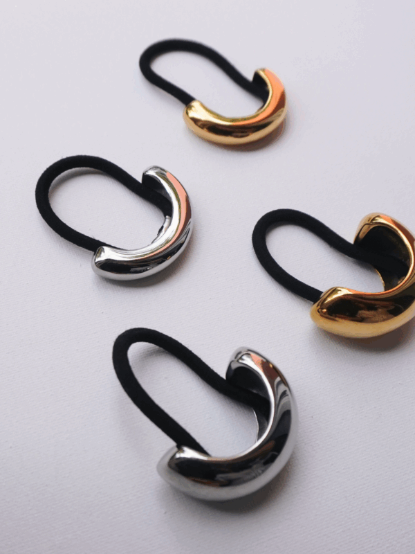 BUTRINT - Small 18k Gold Pleated Hair Tie - Image 4