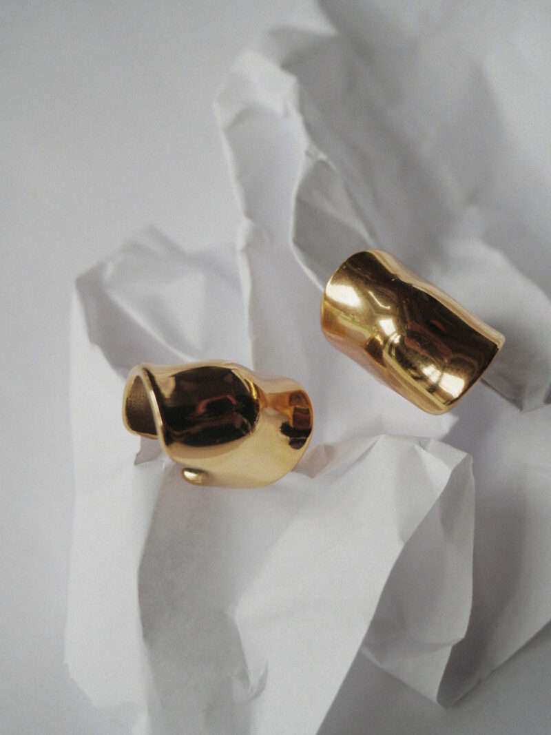 GUMA 18K Gold Plated Hammered Ear Cuffs - Image 2