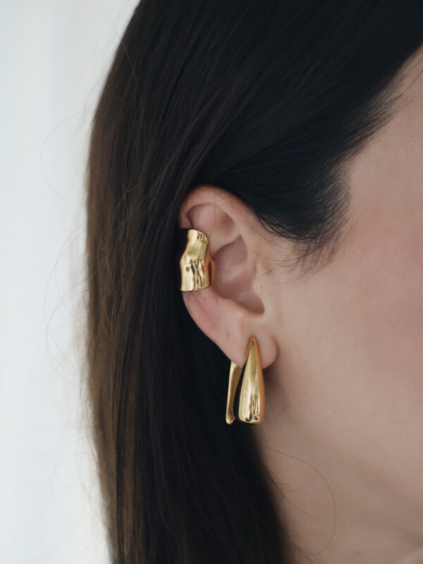 GUMA 18K Gold Plated Hammered Ear Cuffs - Image 4