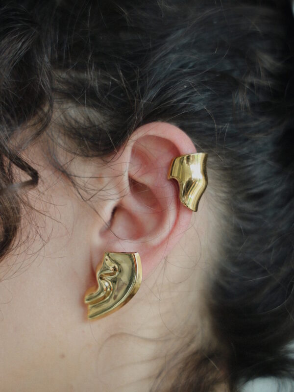 GUMA 18K Gold Plated Hammered Ear Cuffs - Image 3