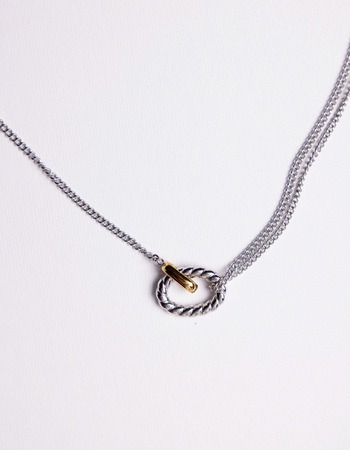 TERNOVA silver & 18k gold plated necklace